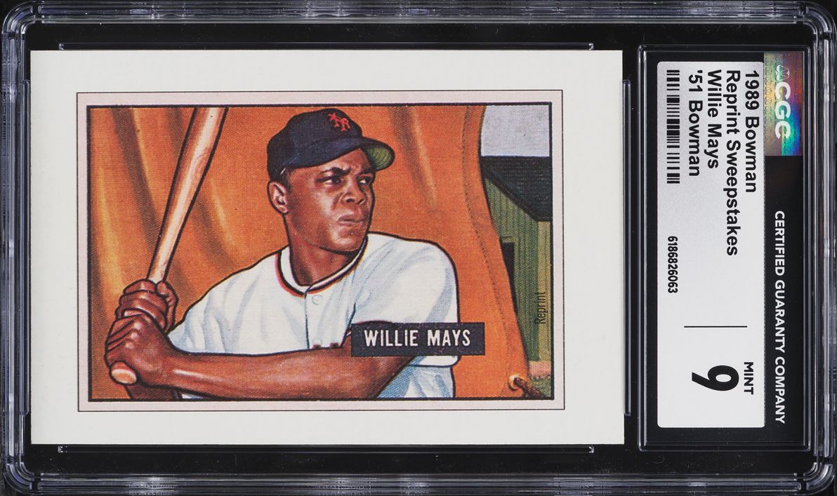 1989 Bowman Reprint Sweepstakes '51 Willie Mays CGC 9 MINT