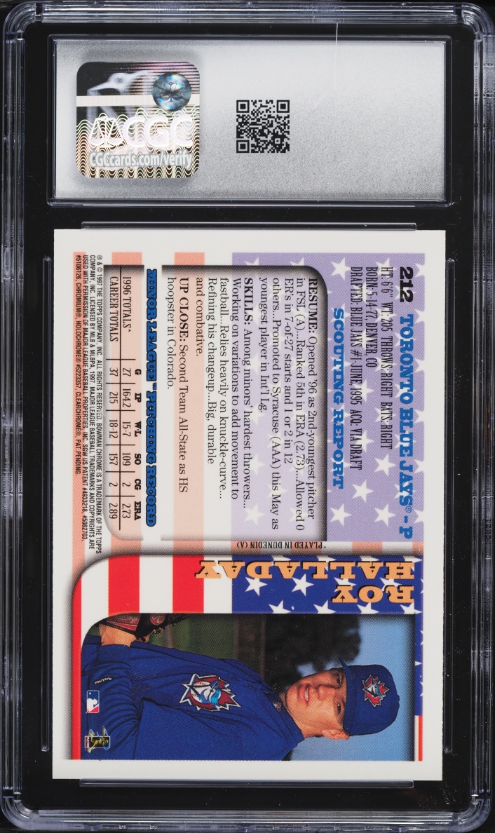 1997 Bowman Chrome Roy Halladay ROOKIE #212 CGC 8.5 NM-MT+