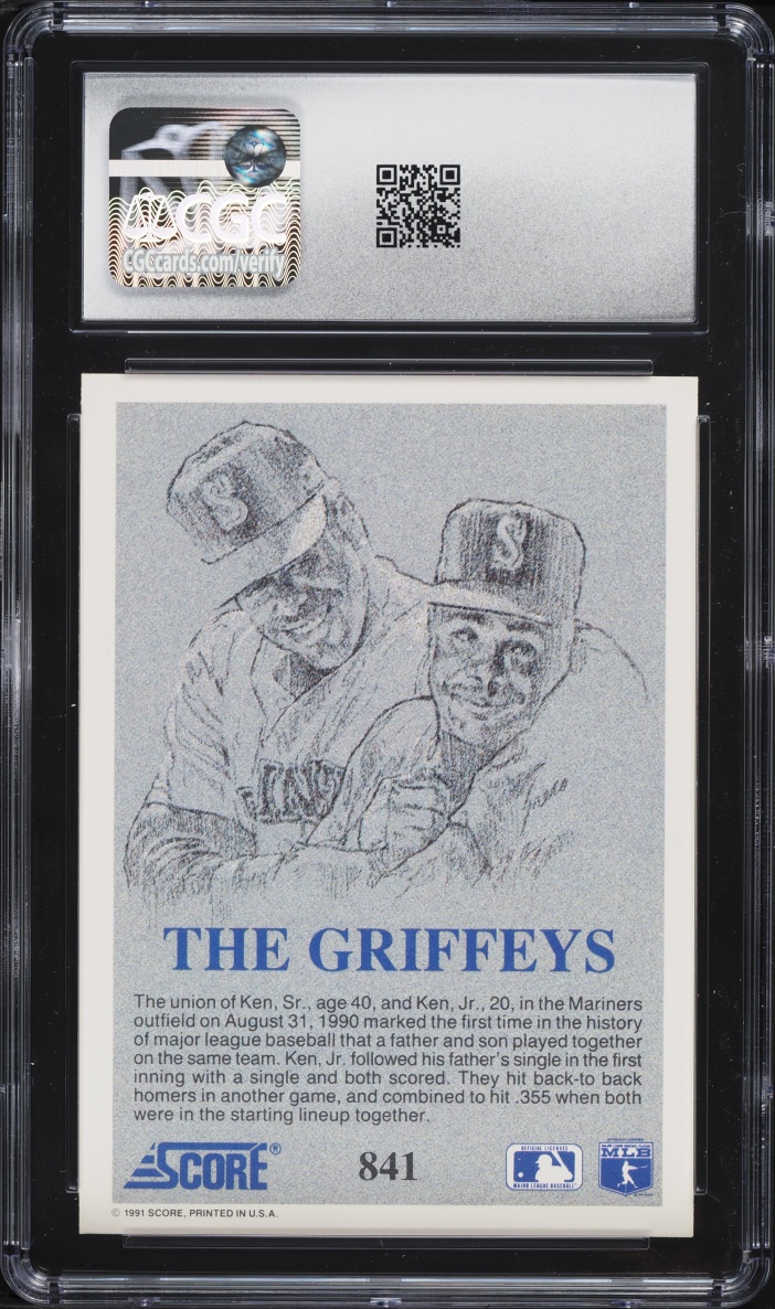 1991 Score The Griffeys Ken Griffey Jr. & Ken Griffey Sr. #841 CGC 9.5 MINT+
