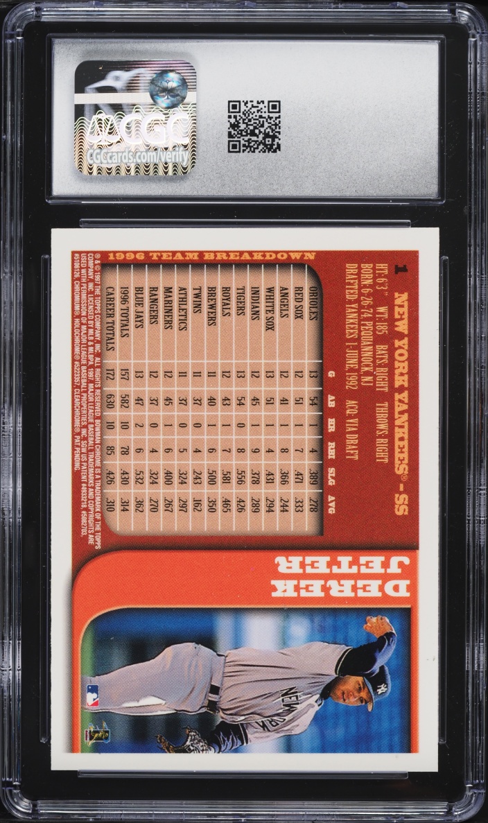 1997 Bowman Chrome Derek Jeter #1 CGC 8.5 NM-MT+
