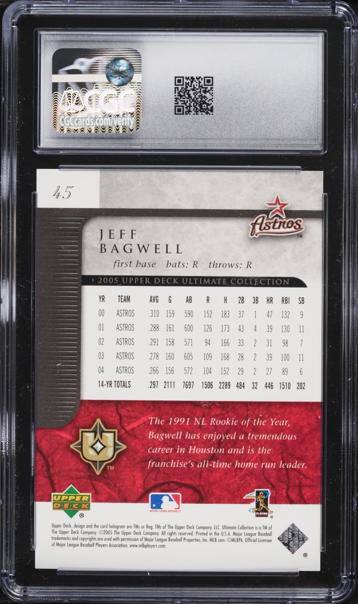 2005 Ultimate Collection Jeff Bagwell /475 #45 CGC 9.5 MINT+