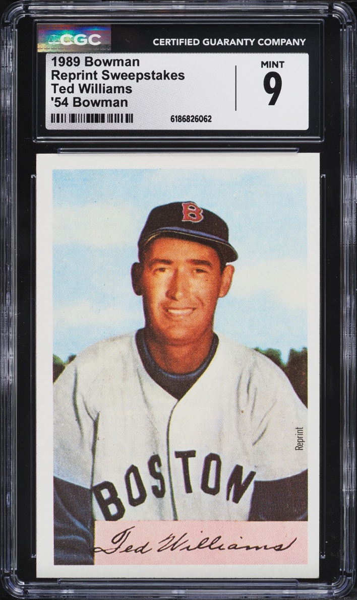 1989 Bowman Reprint Sweepstakes '54 Ted Williams CGC 9 MINT