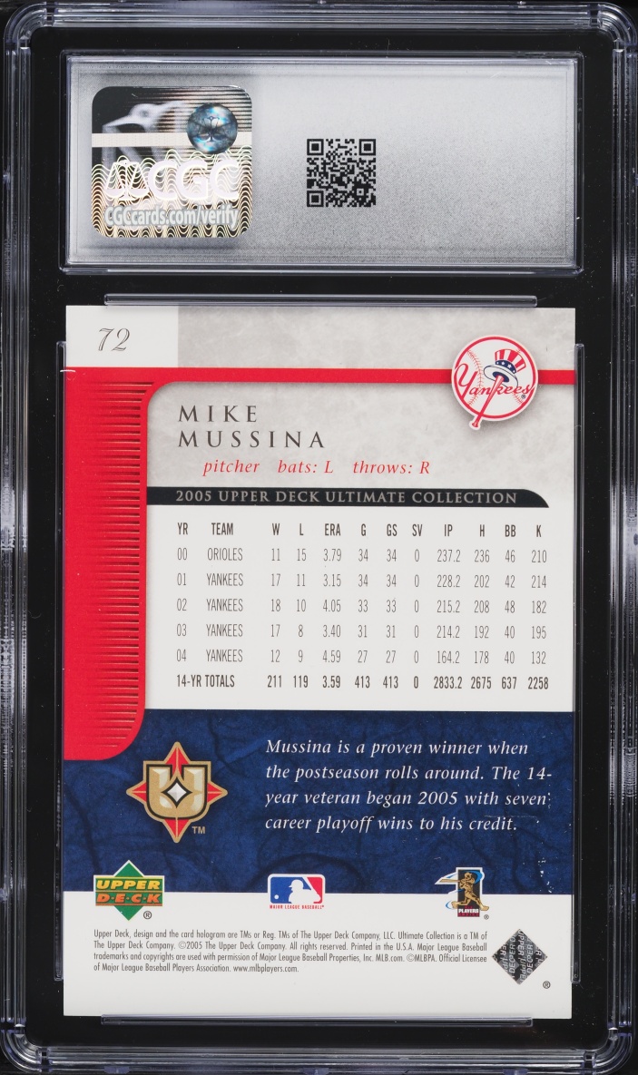 2005 Ultimate Collection Mike Mussina /475 #72 CGC 9.5 MINT+
