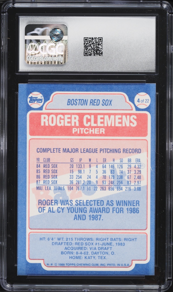 1988 Topps Bazooka Roger Clemens #4 CGC 8.5 NM-MT+