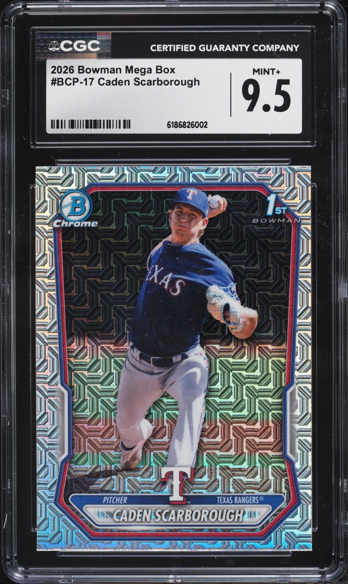 2026 Bowman Chrome Mega Box Caden Scarborough PROSPECT #BCP-17 CGC 9.5 MINT+