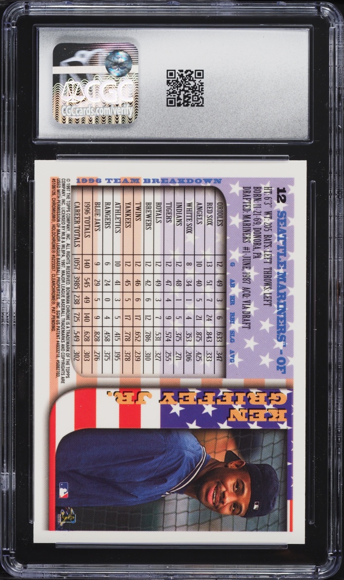 1997 Bowman Chrome Ken Griffey Jr. #12 CGC 8.5 NM-MT+