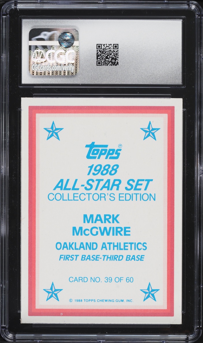 1988 Topps Glossy Send-Ins Mark McGwire #39 CGC 8.5 NM-MT+