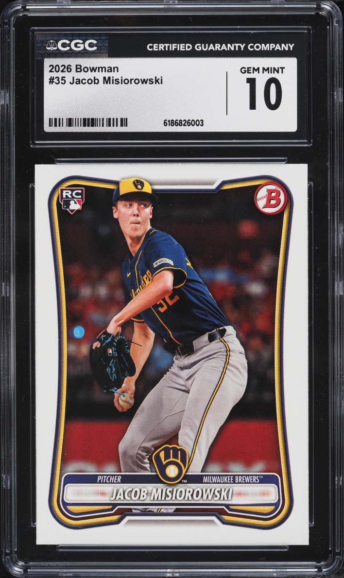 2026 Bowman Jacob Misiorowski ROOKIE #35 CGC 10 GEM MINT
