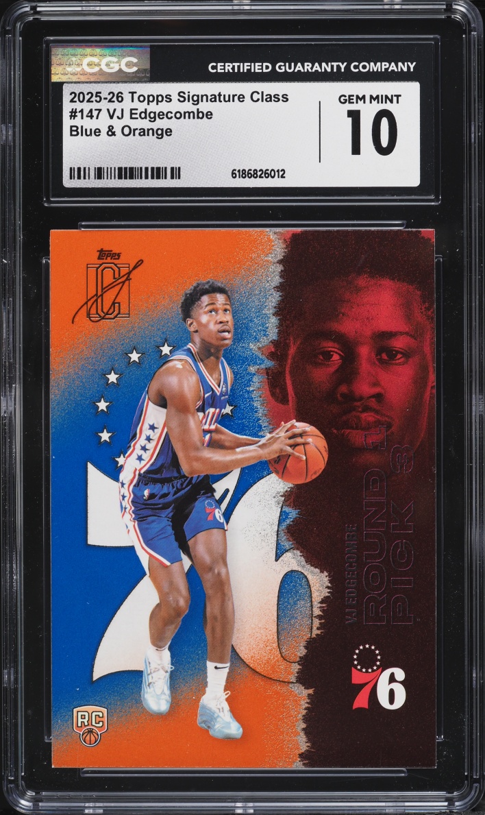 2025 Topps Signature Class Blue & Orange VJ Edgecombe ROOKIE #147 CGC 10 GEM MINT