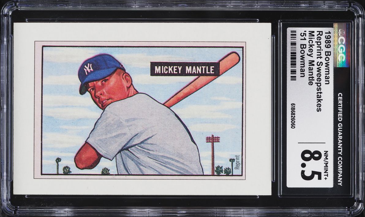 1989 Bowman Reprint Sweepstakes '51 Mickey Mantle CGC 8.5 NM-MT+