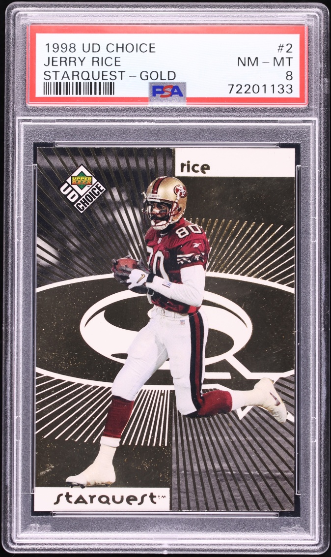 1998 Upper Deck Choice Starquest Gold Jerry Rice /100 #2 PSA 8 NM-MT - Photo 1