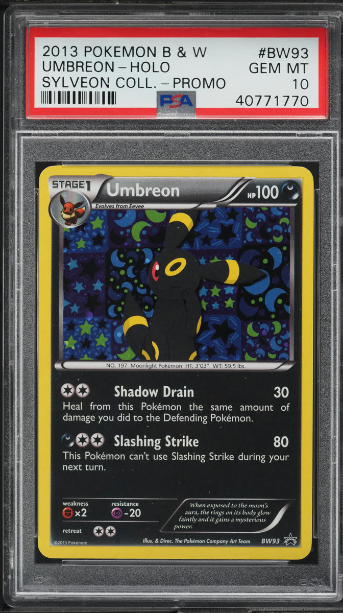 2013 Pokemon Black & White Promo Sylveon Collection Holo Umbreon #BW93 PSA 10