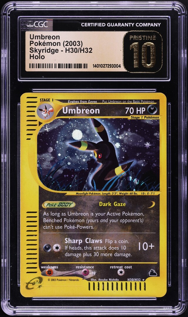 2003 Pokemon Skyridge Holo Umbreon #H30 CGC 10 PRISTINE