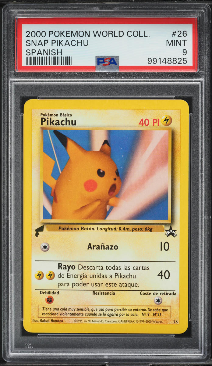 2000 Pokemon Spanish Black Star Promo World Collection Snap Pikachu #26 ...