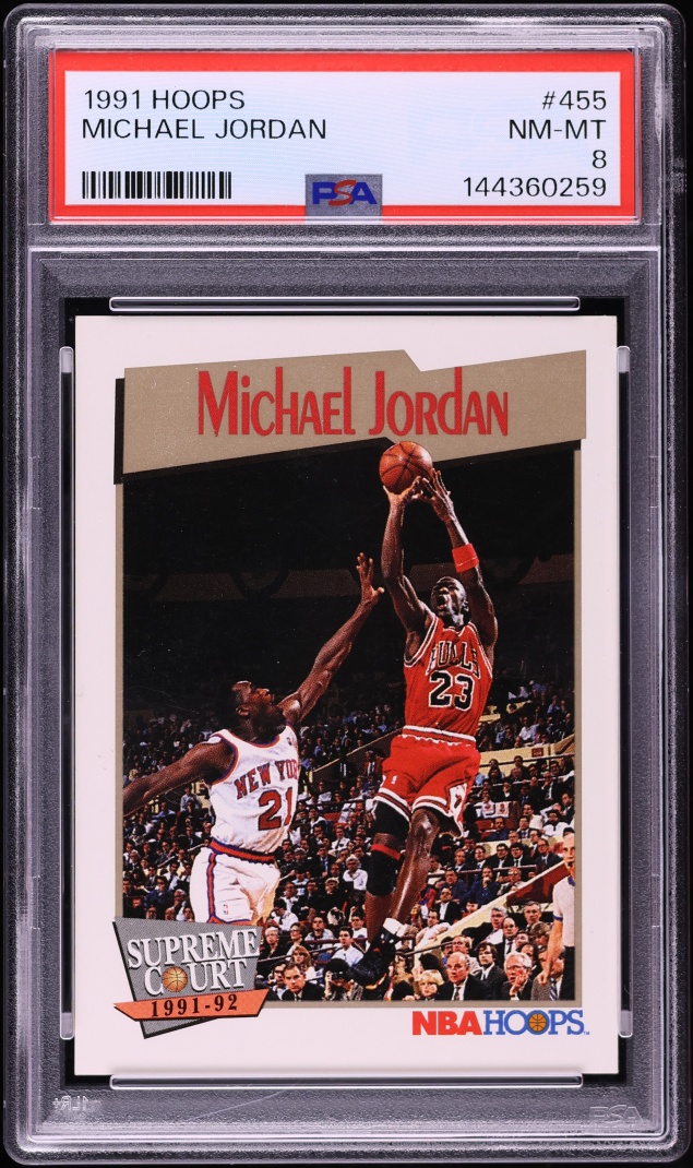 1991 Hoops Michael Jordan #455 PSA 8 NM-MT