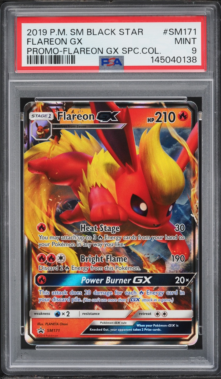 2019 Pokemon Sun & Moon Black Star Promo Special Collection Flareon GX #SM171 PSA 9 MINT