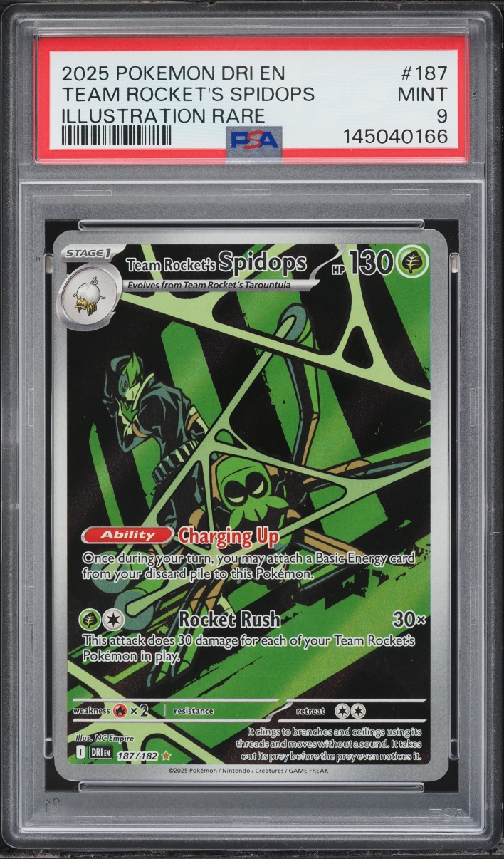 2025 Pokemon Scarlet & Violet Destined Rivals IR Team Rocket's Spidops #187 PSA 9 MINT