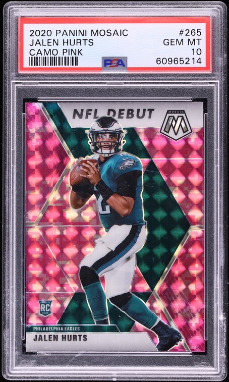 2020 Panini Mosaic Camo Pink Jalen Hurts ROOKIE #265 PSA 10 GEM MINT