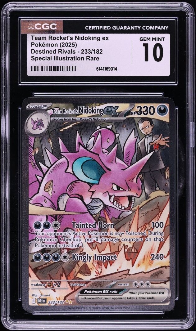 2025 Pokemon Scarlet & Violet Destined Rivals SIR Team Rocket's Nidoking ex #233 CGC 10 GEM