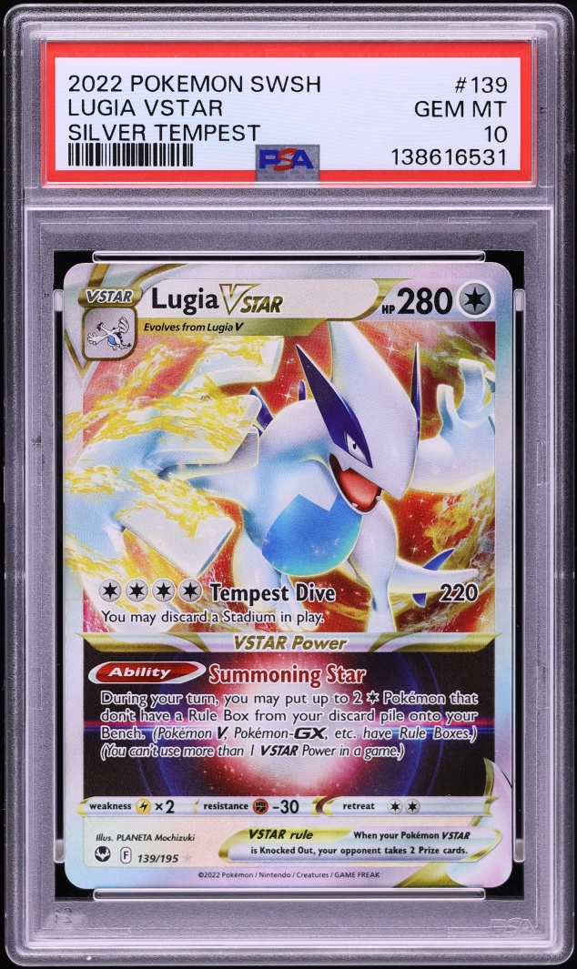 2022 Pokemon Sword & Shield Silver Tempest Holo Lugia VSTAR #139 PSA 10 GEM MINT