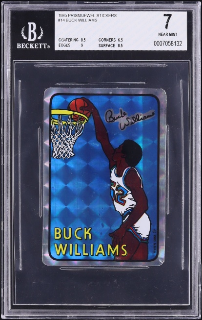 1985 Prism Jewel Stickers Buck Williams ROOKIE #14 BGS 7 NRMT
