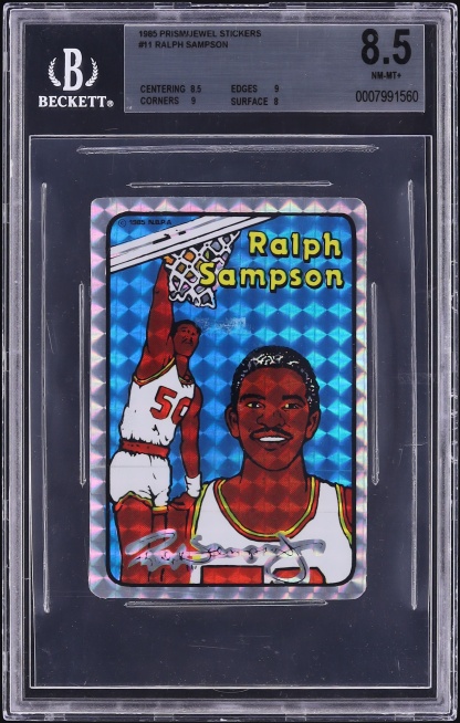 1985 Prism Jewel Stickers Ralph Sampson ROOKIE #11 BGS 8.5 NM-MT+