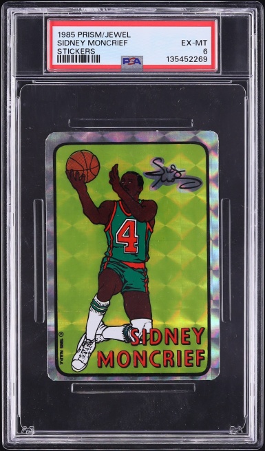 1985 Prism Jewel Stickers Sidney Moncrief PSA 6 EXMT