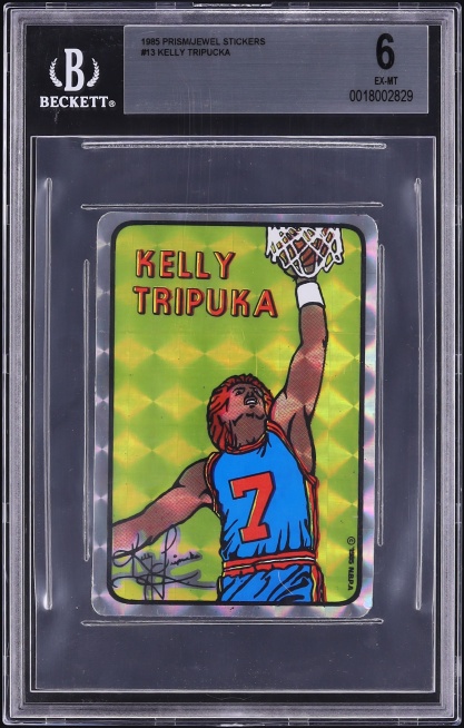 1985 Prism Jewel Stickers Kelly Tripucka ROOKIE #13 BGS 6 EXMT