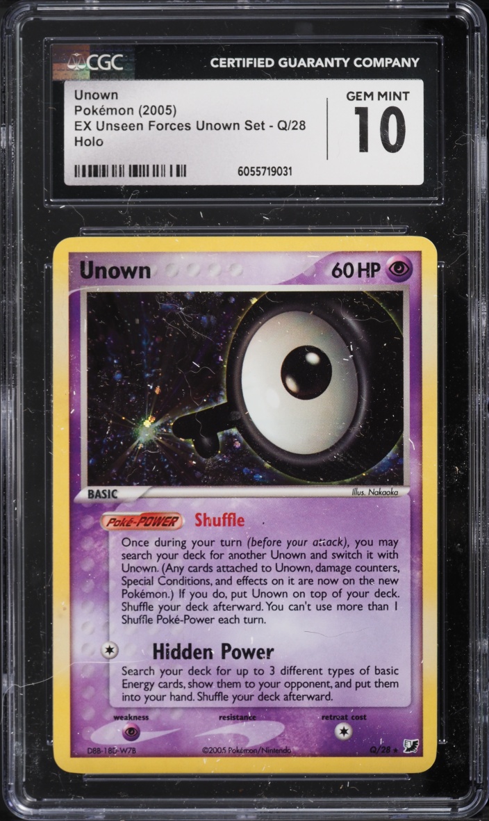 2005 Pokemon EX Unseen Forces Holo Unown #Q CGC 10 GEM MINT