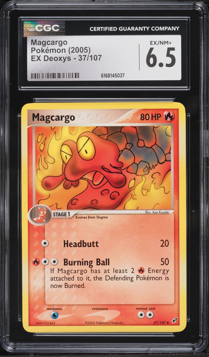 2005 Pokemon EX Deoxys Magcargo #37 CGC 6.5 EXMT+