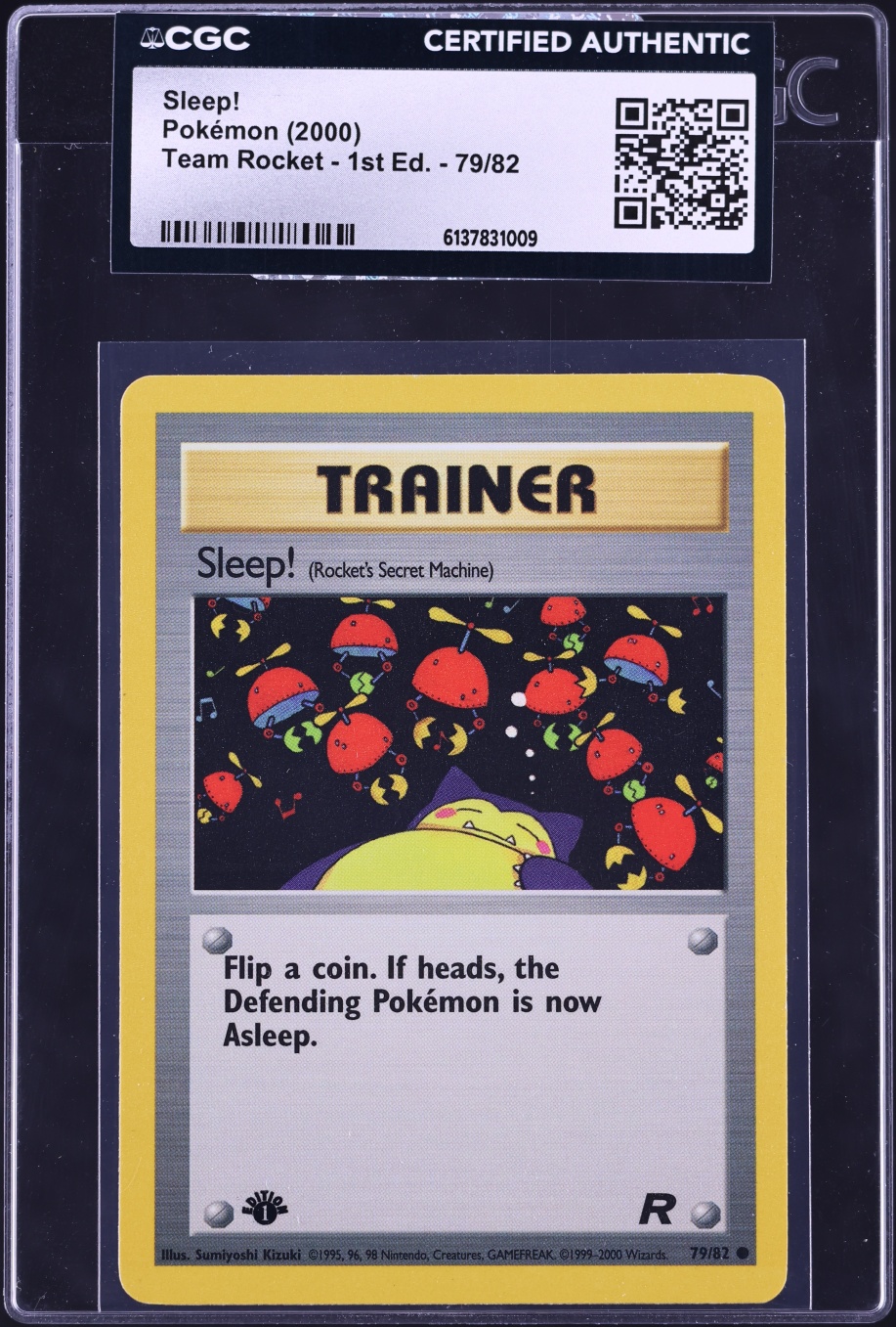 2000 Pokemon Team Rocket 1st Edition Sleep! #79 CGC AUTH