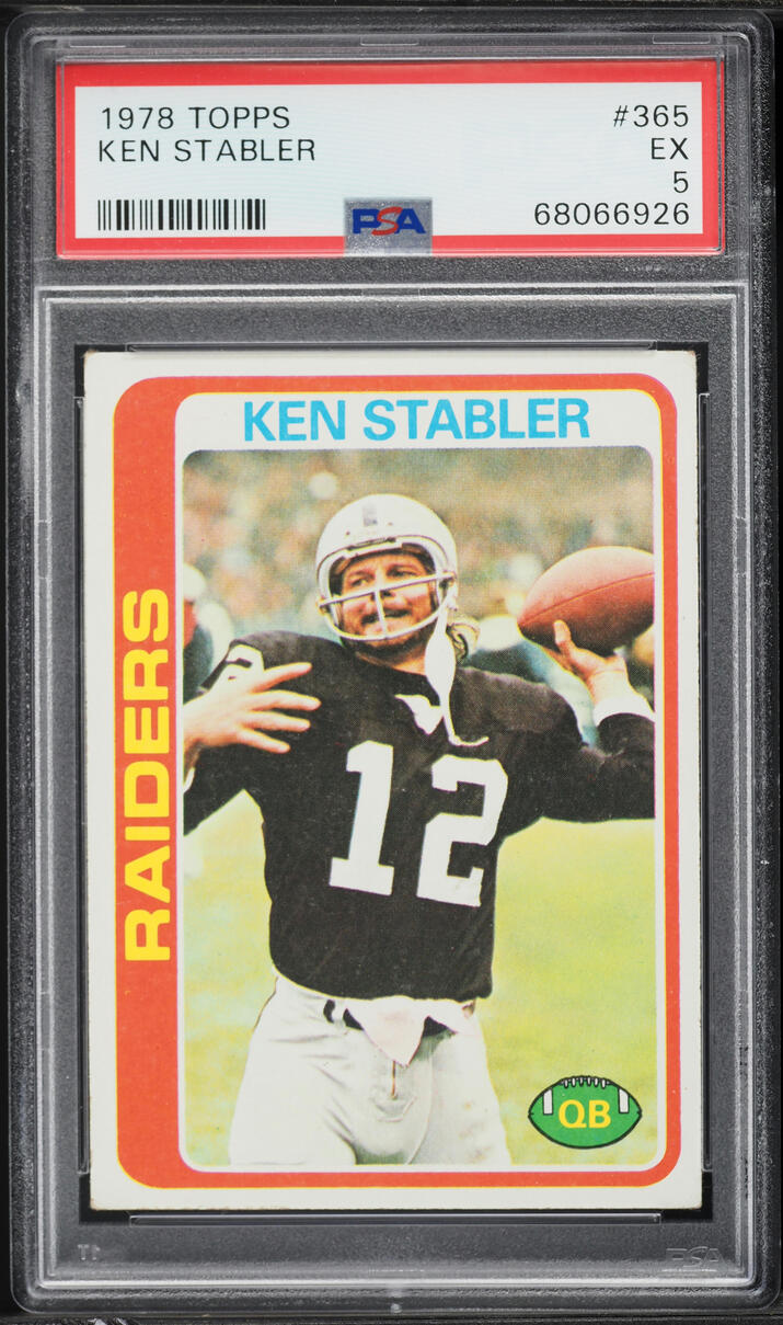 1978 Topps Football Ken Stabler #365 PSA 5 EX