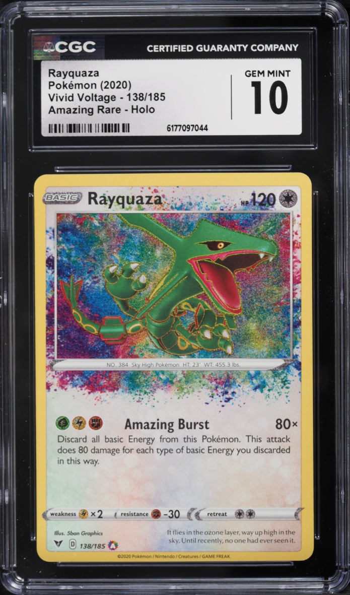 2020 Pokemon Sword & Shield Vivid Voltage Amazing Rare Rayquaza #138 CGC 10 GEM MINT
