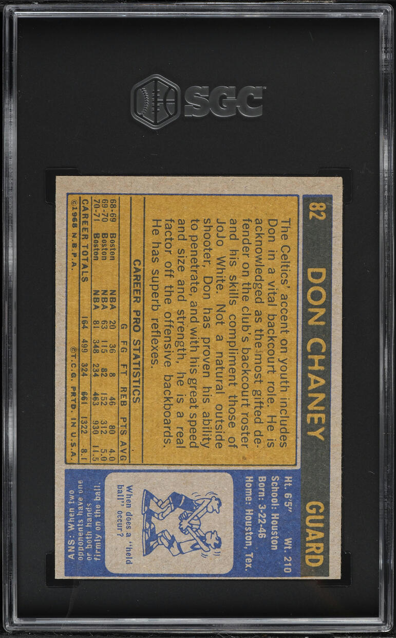 1971 Topps Basketball Don Chaney #82 SGC 2.5 GD+