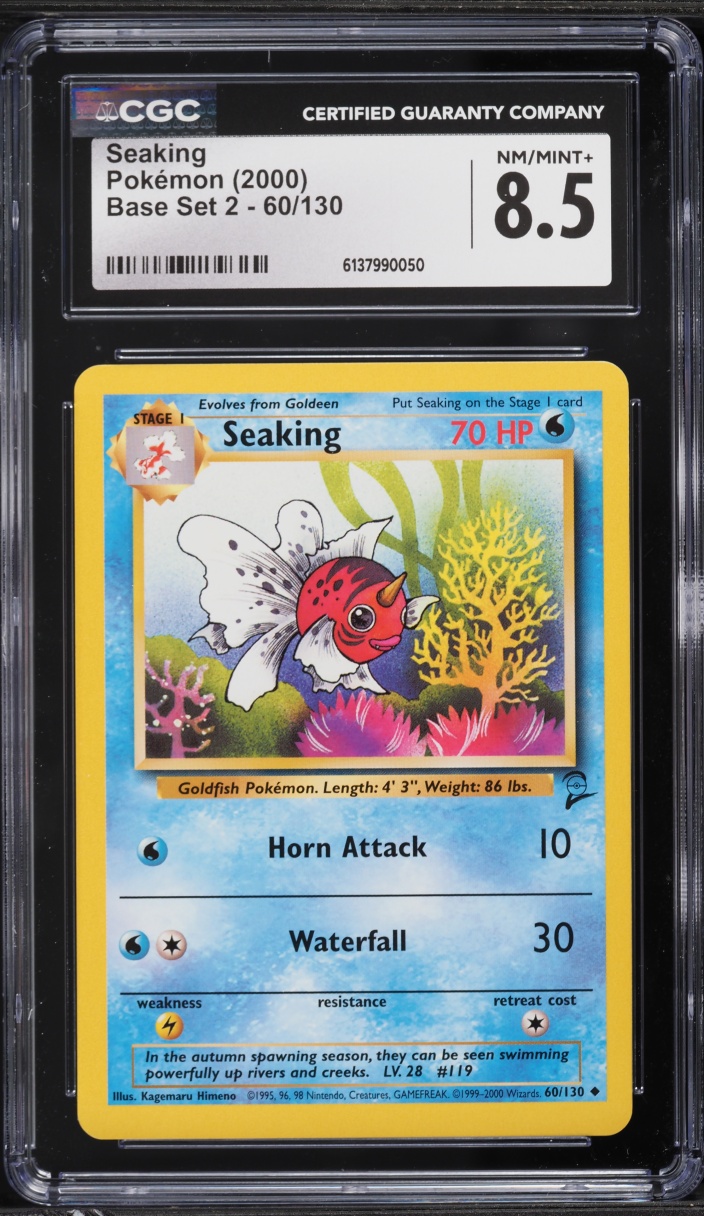 2000 Pokemon Base Set 2 Seaking #60 CGC 8.5 NM-MT+