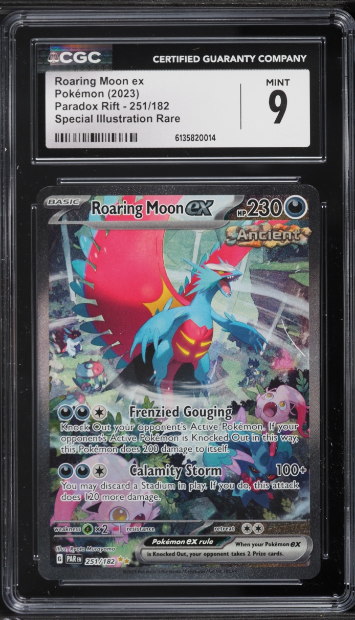 2023 Pokemon Scarlet & Violet Paradox Rift SIR Roaring Moon EX  #251 CGC 9 MINT