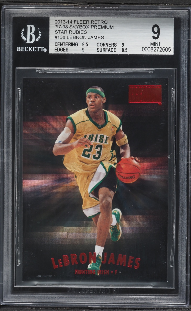 2013 Fleer Retro '97 Skybox Premium Star Rubies LeBron James /50 #138 BGS 9 MINT
