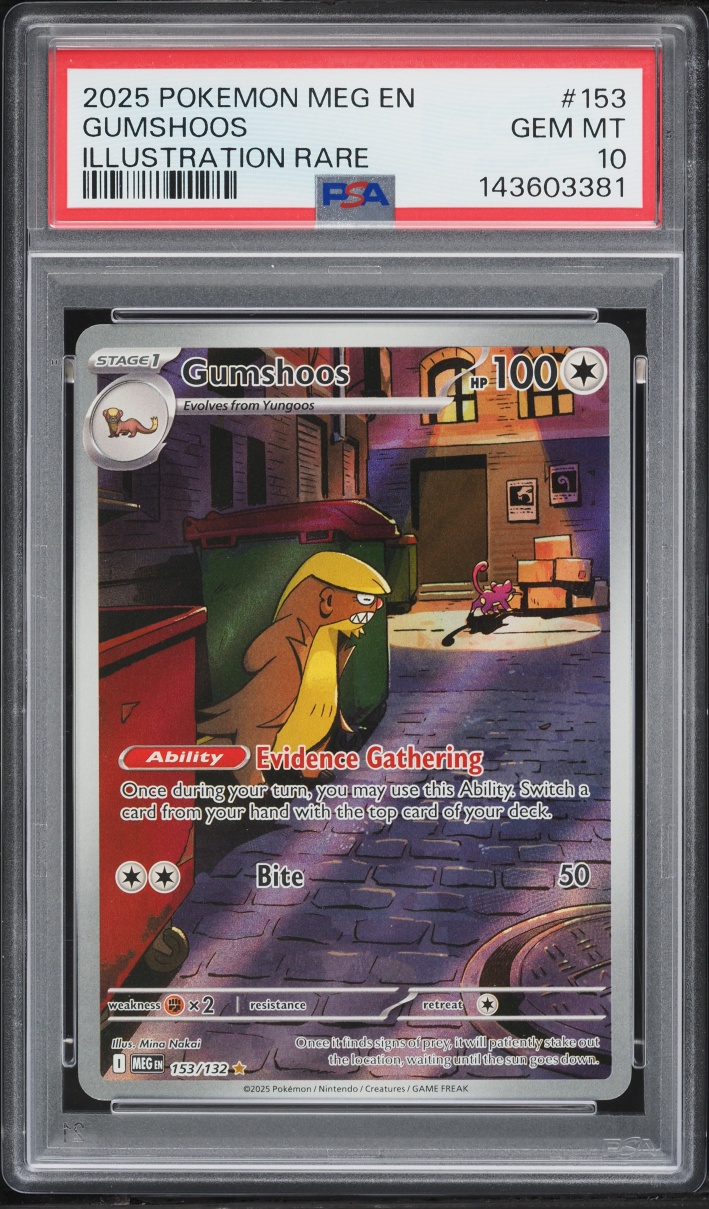 2025 Pokemon Mega Evolution IR Gumshoos #153 PSA 10 GEM MINT