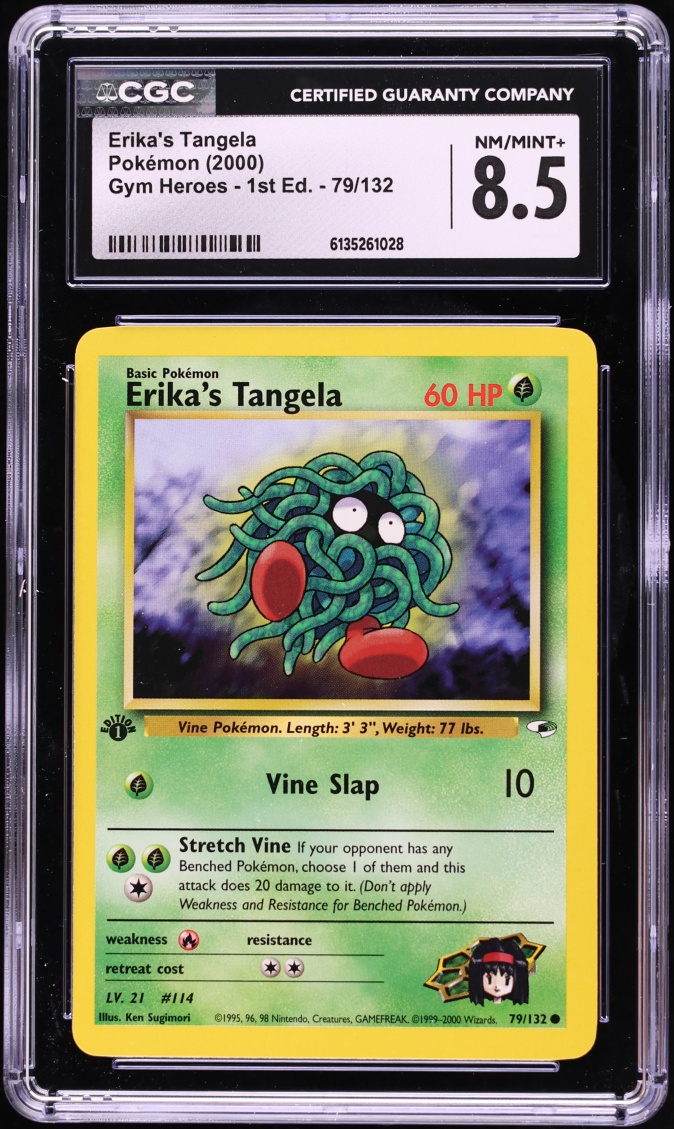 2000 Pokemon Gym Heroes 1st Edition Erika's Tangela #79 CGC 8.5 NM-MT+