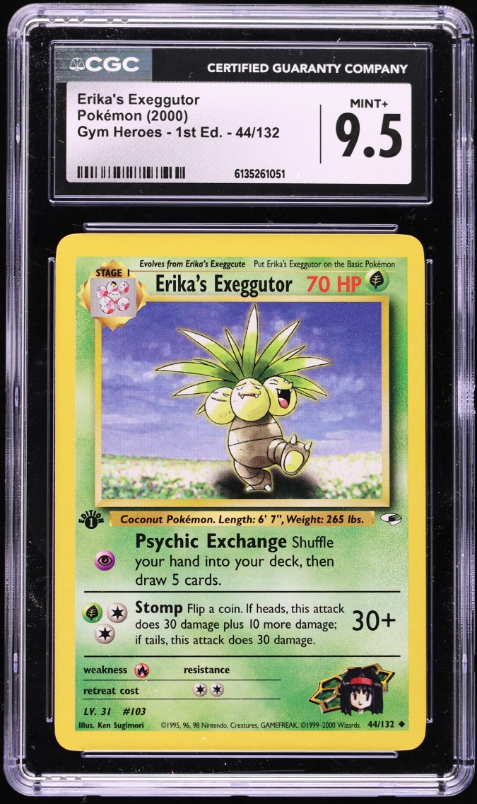 2000 Pokemon Gym Heroes 1st Edition Erika's Exeggutor #44 CGC 9.5 MINT+
