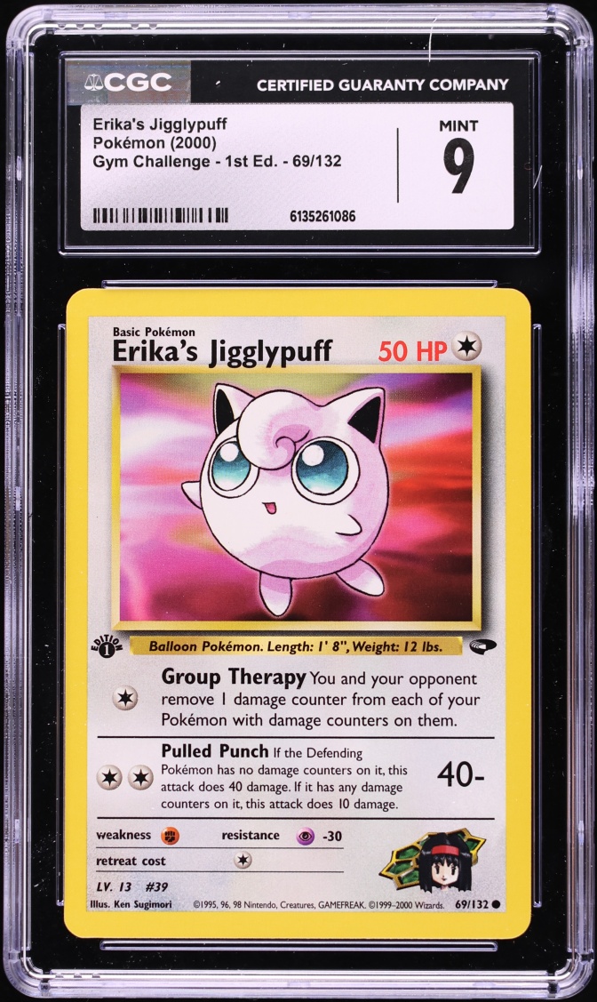 2000 Pokemon Gym Challenge 1st Edition Erika's Jigglypuff #69 CGC 9 MINT