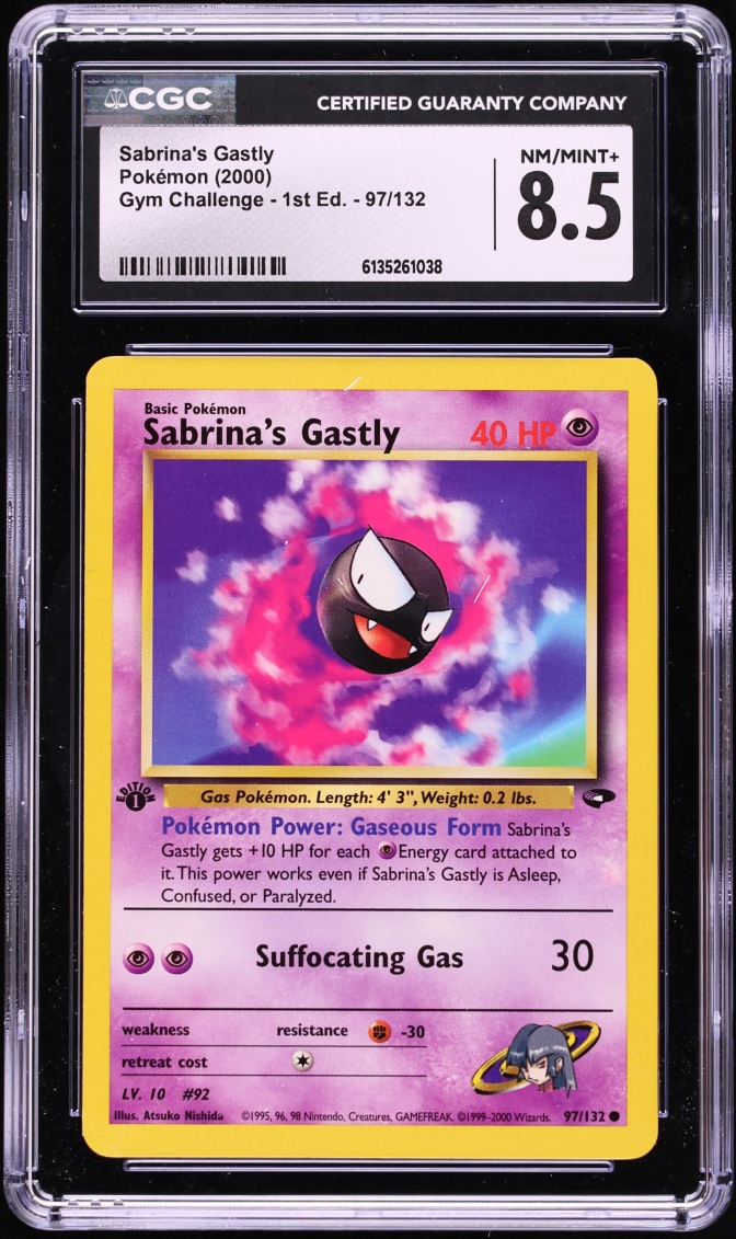 2000 Pokemon Gym Challenge 1st Edition Sabrina's Gastly #97 CGC 8.5 NM-MT+