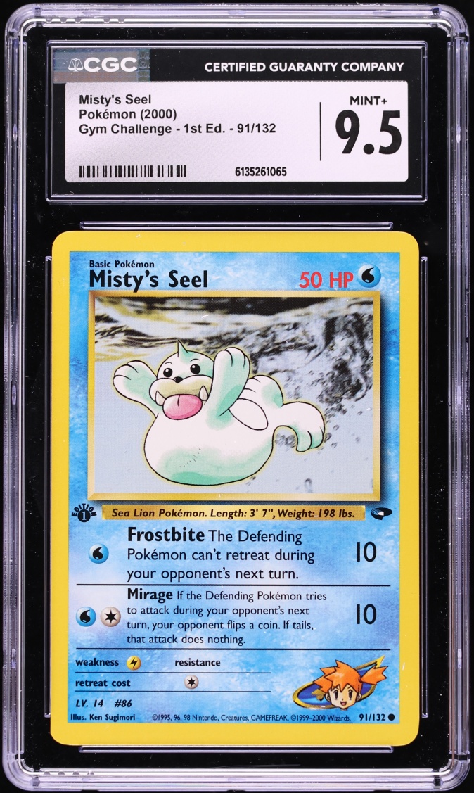 2000 Pokemon Gym Challenge 1st Edition Misty's Seel #91 CGC 9.5 MINT+