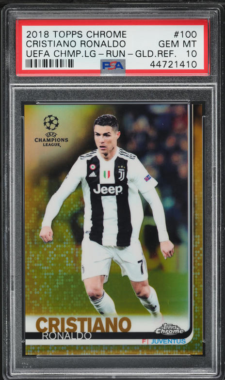 2018 Topps Chrome UEFA Blue Refractor Cristiano Ronaldo /150 #100