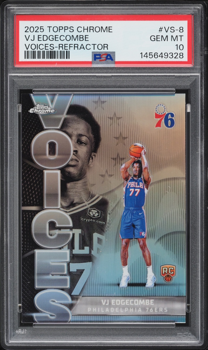 2025 Topps Chrome Voices Refractor VJ Edgecombe ROOKIE #VS-8 PSA 10 GEM MINT