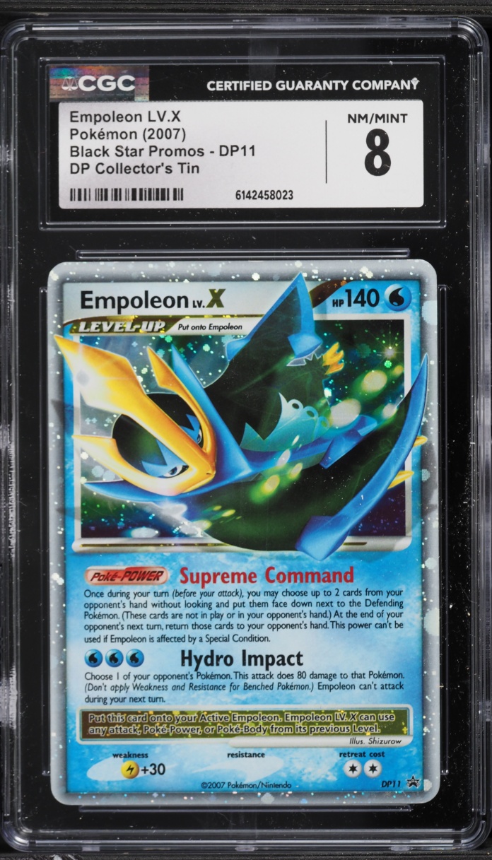 2007 Pokemon Diamond & Pearl Black Star Promo Collector's Tin Empoleon LV.X #DP11 CGC 8 NM-MT