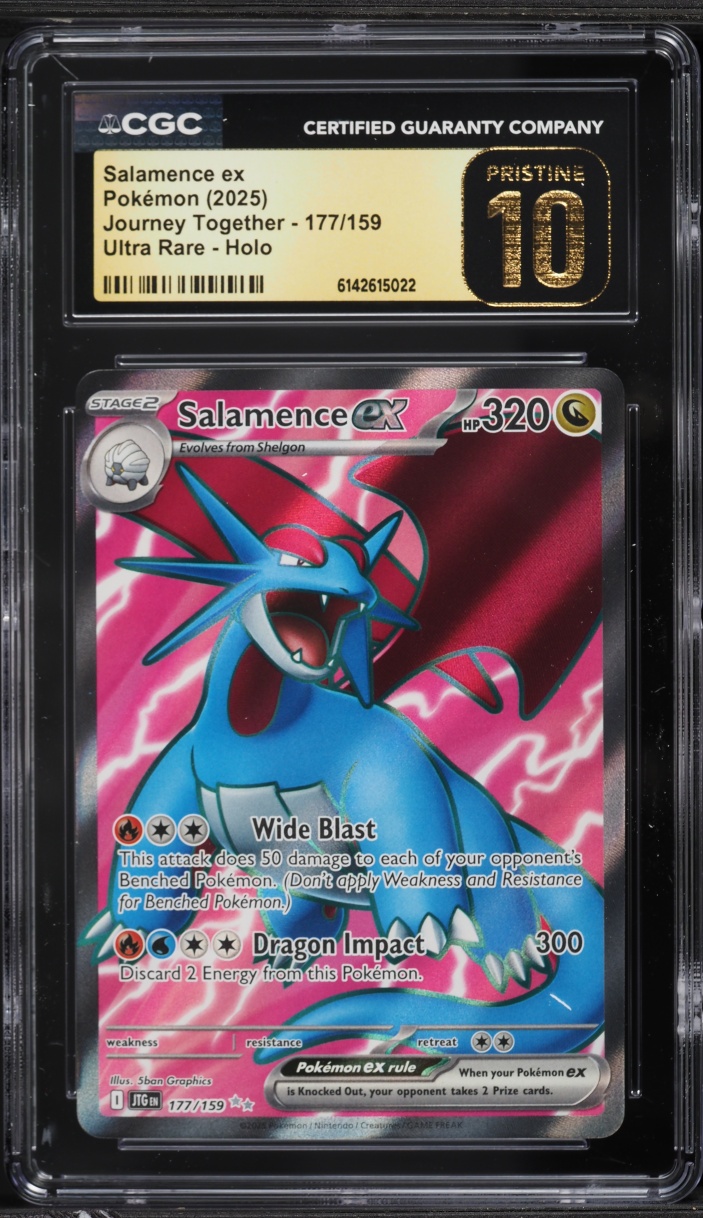 2025 Pokemon Scarlet & Violet Journey Together Full Art Salamence EX #177 CGC 10 PRISTINE