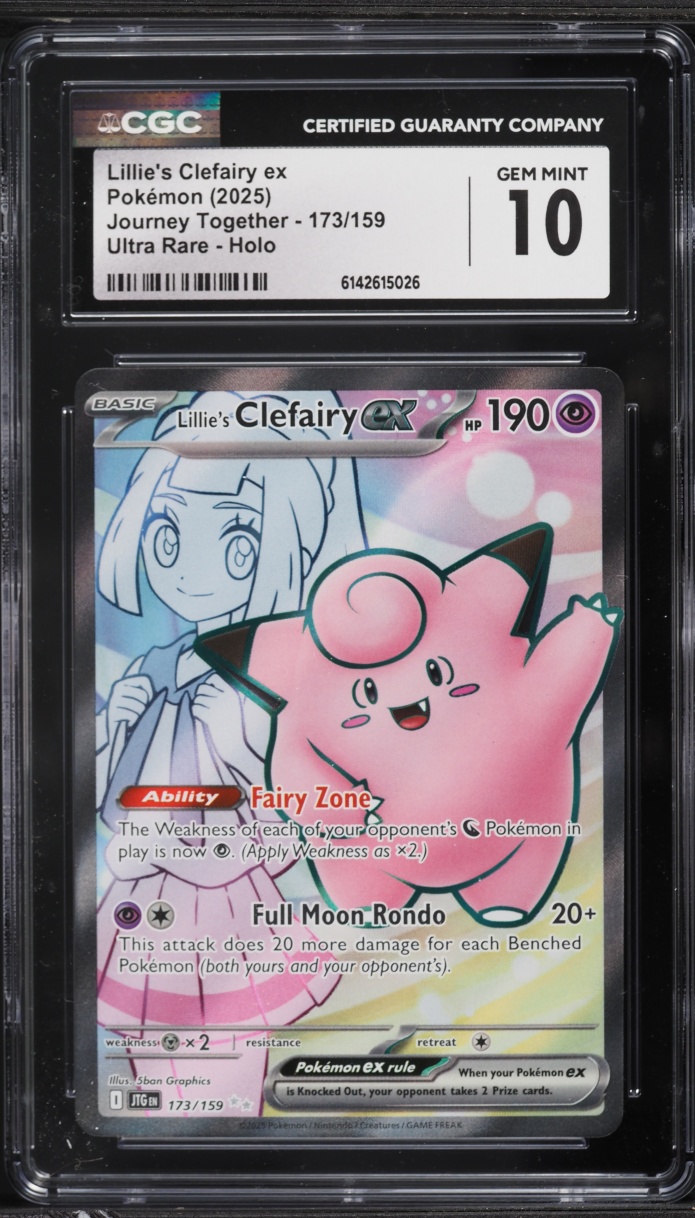 2025 Pokemon Scarlet & Violet Journey Together Full Art Lillie's Clefairy EX #173 CGC 10