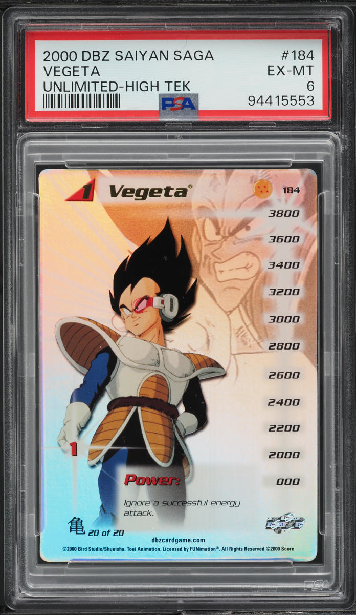 2000 Score Dragon Ball Z Saiyan Saga Unlimited-High Tech Vegeta #184 ...