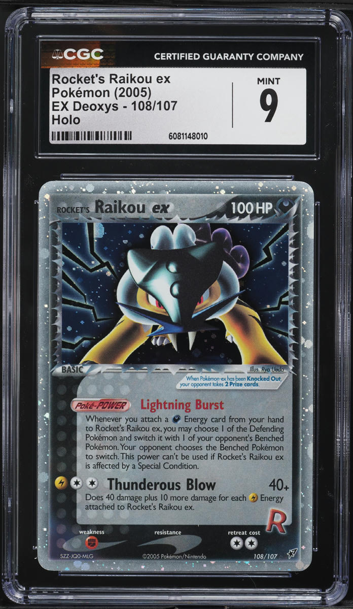 2005 Pokemon EX Deoxys Holo Rocket's Raikou ex #108 CGC 9 MINT